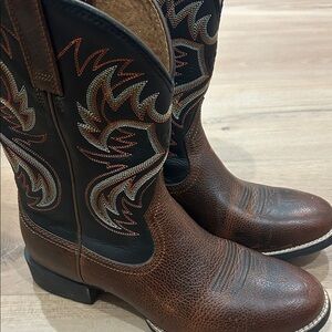 Brown and Black Steel Toe Western Cowboy Boots Size 9.5 EE Style:10002581(39971)